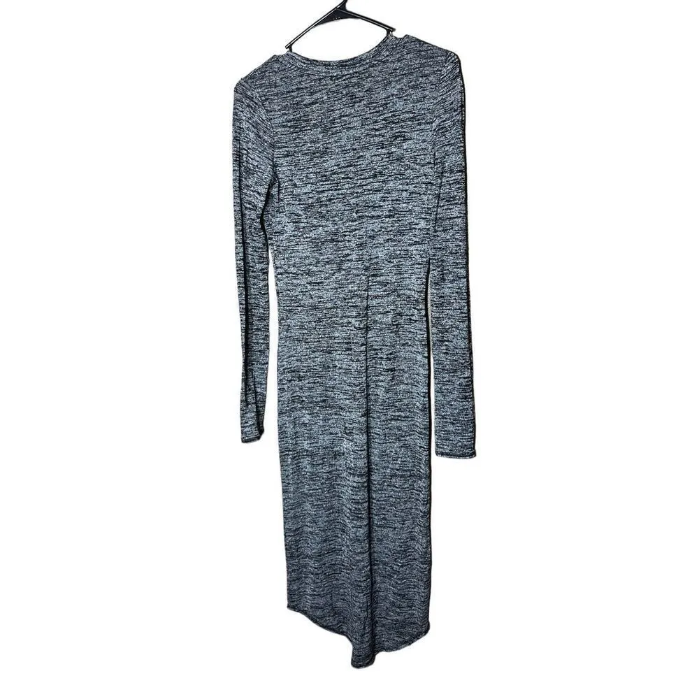 Aritzia Wilfred Free Lisiere Bodycon V-Neck Heathered Midi Dress Size Small - Image 8