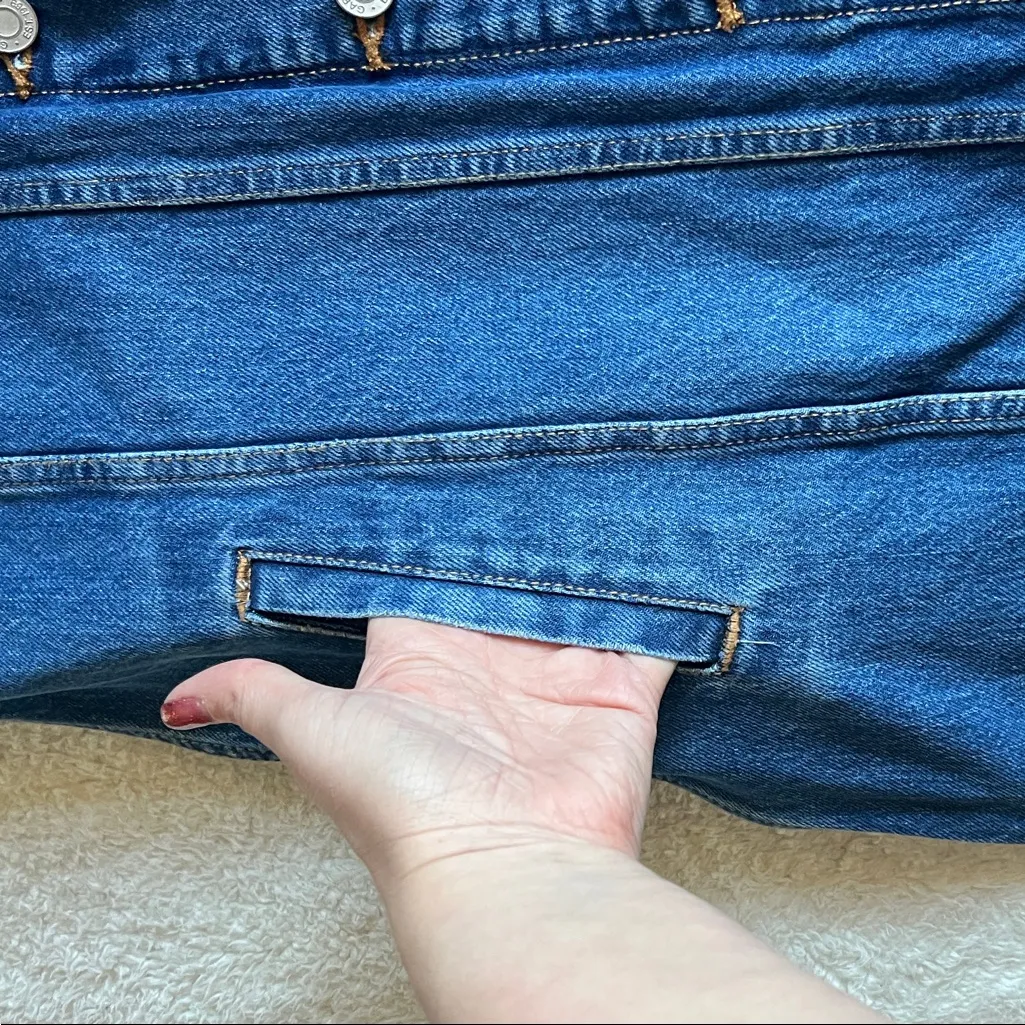 GAP Denim Long Jacket Medium Indigo Blue M - Image 7