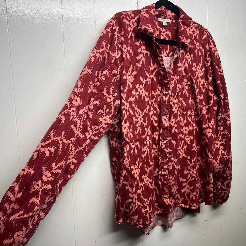 Knox Rose Floral Button Front Long Sleeve Bohemian Shirt Women's Size XL - Image 5