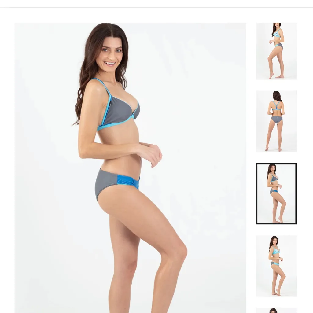 WAVE LIFE women small reversible Blue marlin fishing bikini set top and bottom - Image 4