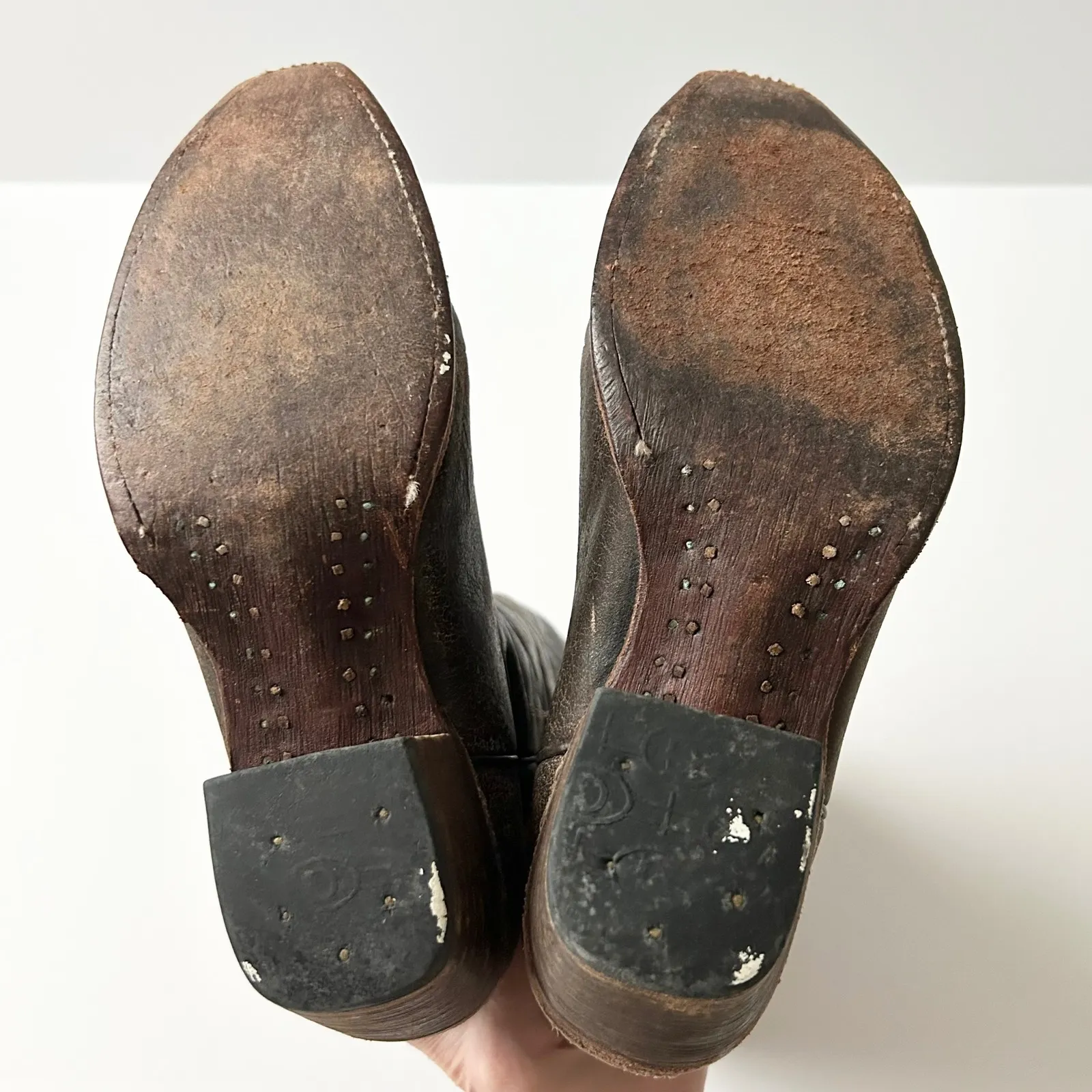 Circle G Womens Western Boots Brown Leather Cross Embroidery Square Toe Size 9 - Image 6