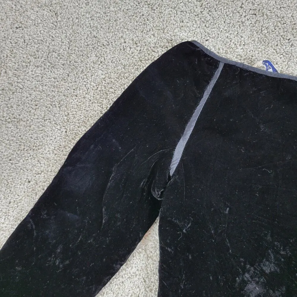 Vintage Oscar De La Renta Velvet Top Womens 6 Black Raglan Sleeve Holiday USA - Image 5