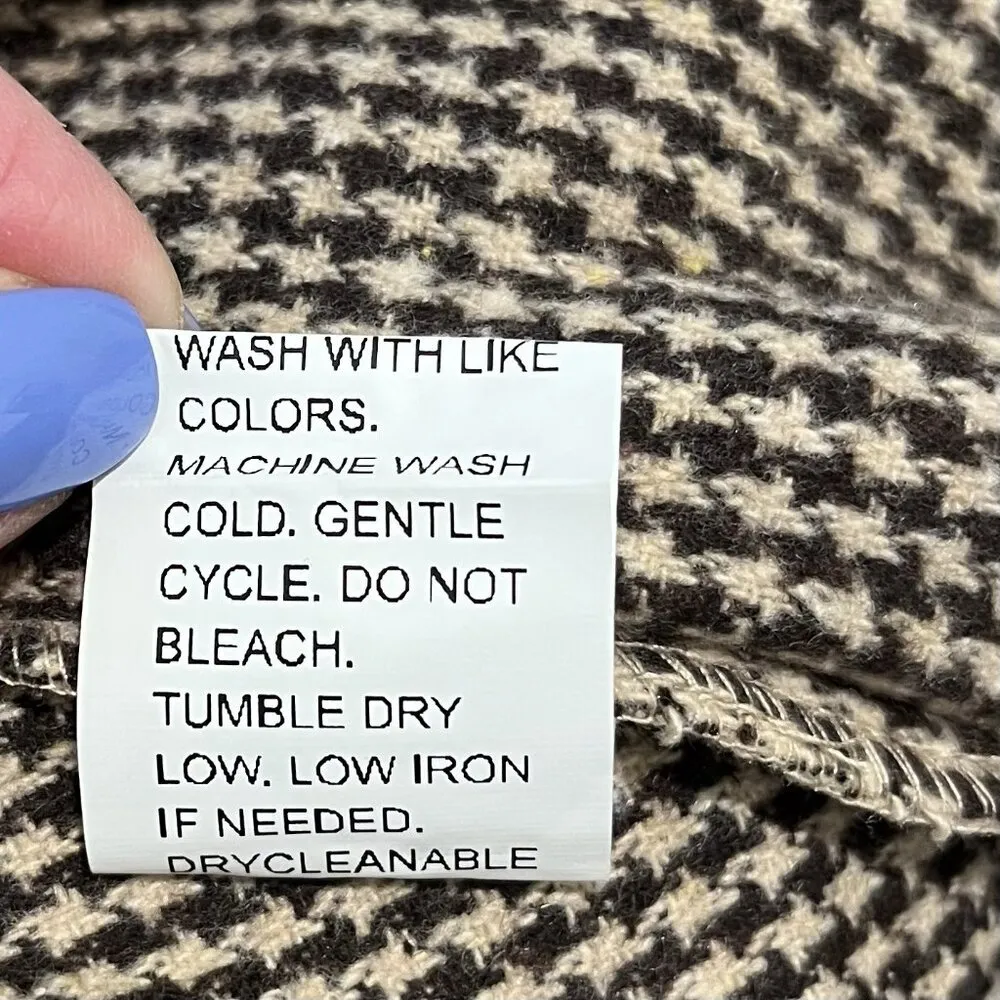 SHEIN Houndstooth Zip Up Flap Pocket Raglan Sleeve Jacket S - Image 9