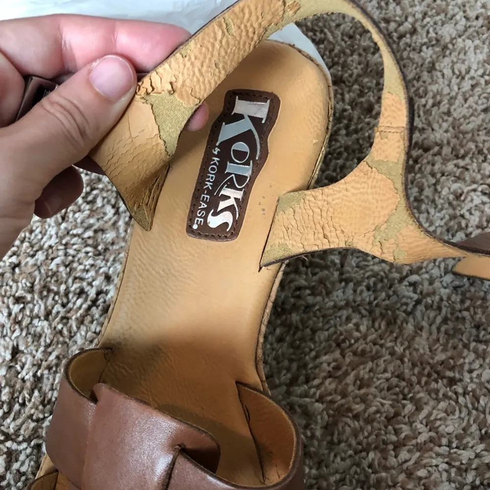 KORKS BY KORK EASE Brown Wedge Sandals 8/39 - Image 3