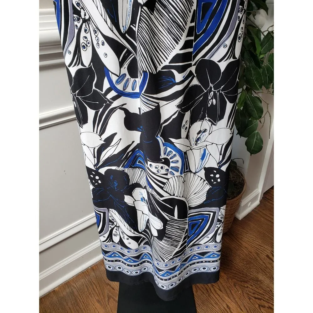 Tiana B. Long Maxi Dress Womens Size XL Black & White Sweetheart Neck Sleeveless - Image 11