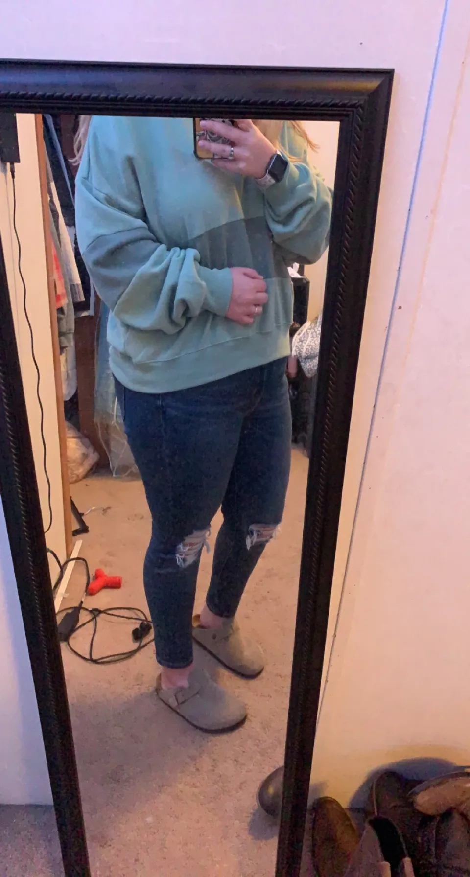 Universal Thread 1/4 Zip Sage Green Sweatshirt - Image 2