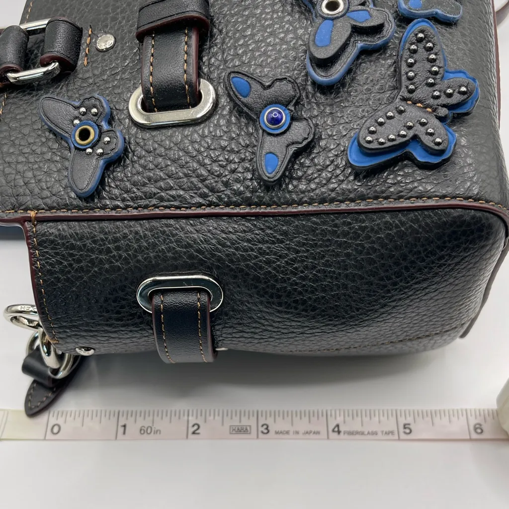 Coach Mini Blake Carryall in Pebble Leather Whit All Over  Butterfly Appliqué - Image 13