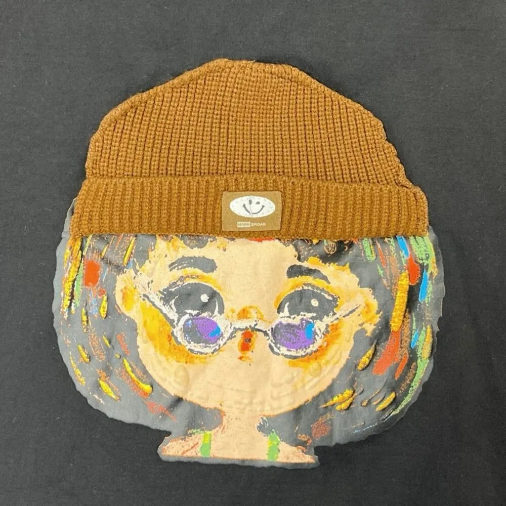 Yihan Beibei Women's Black Chibi 3D Beanie Graphic T Shirt Tee Top Size M Size M - Image 3