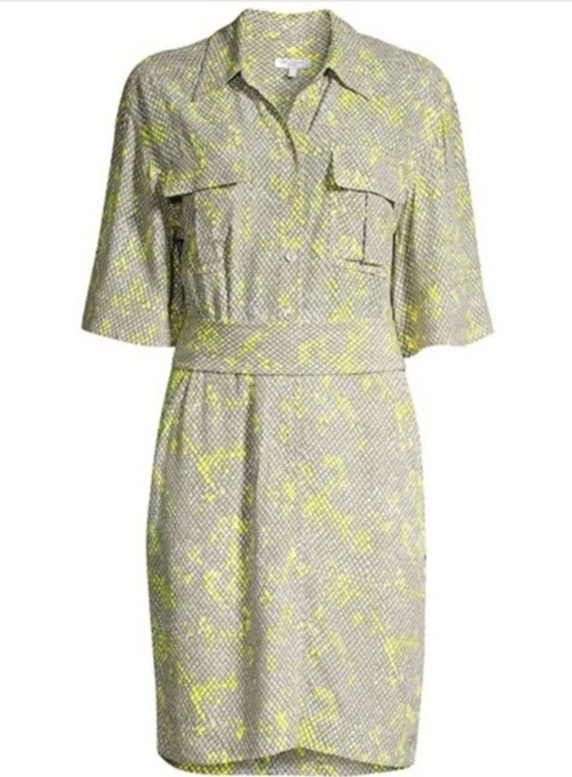 Equipment Femme Axelle Reptile Animal Print Short Sleeve Shirt Dress Sz 4 - Image 3