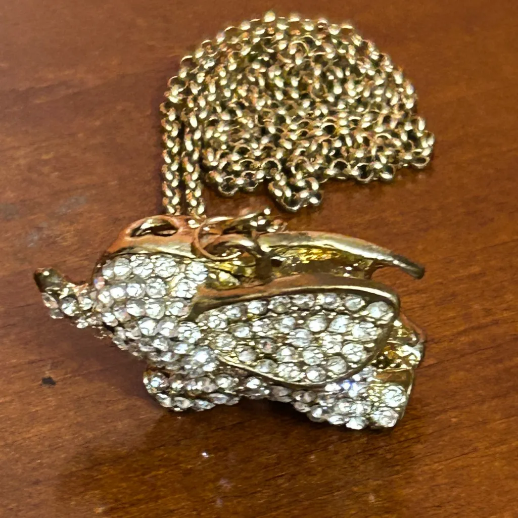 Betsey Johnson  Sparkling Elephant Necklace - Image 5