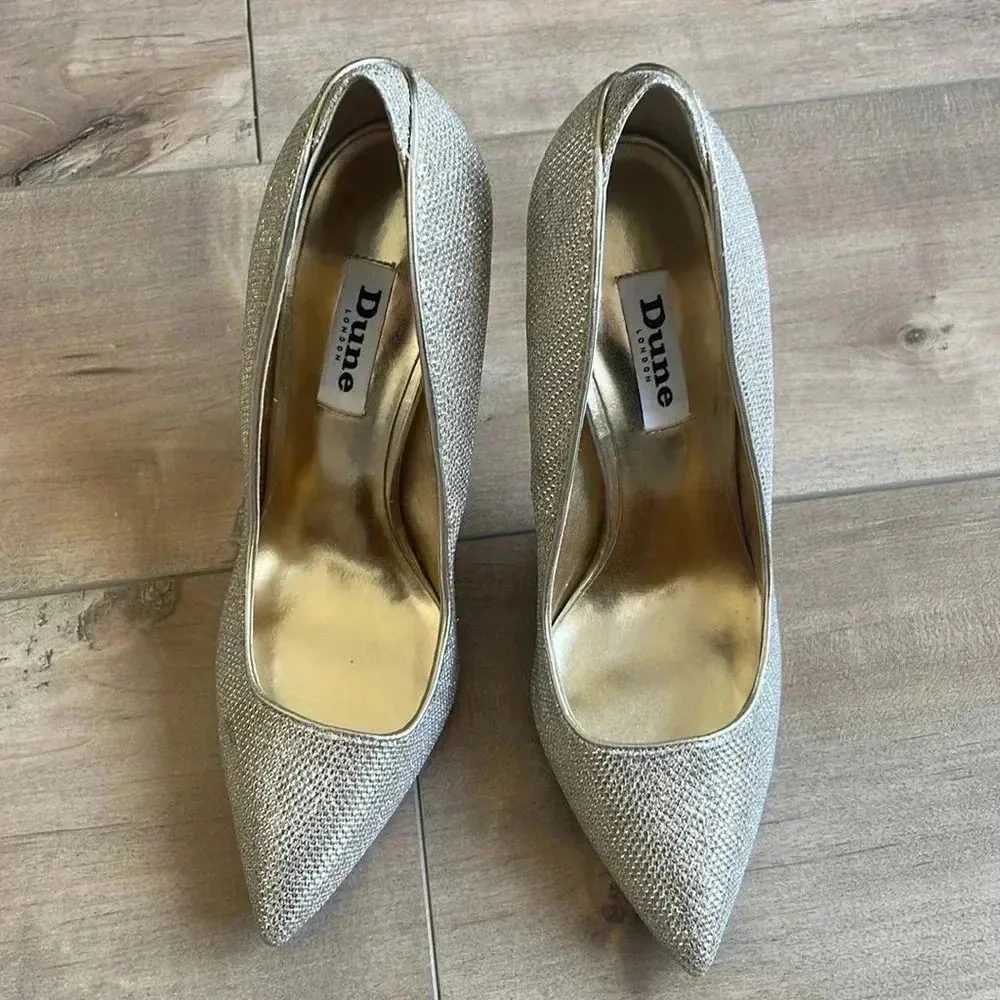 DUNE LONDON Gold Beaming Di Glitter Courts Pumps Sz 37 (6) - Image 3