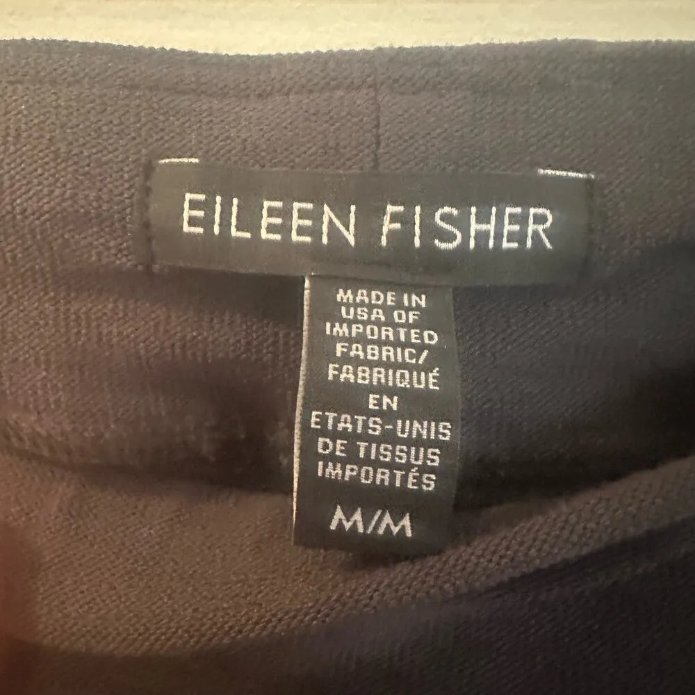 Eileen Fisher Pull On Pants sz M Gray Straight Leg Washable Stretch Crepe Pant - Image 3