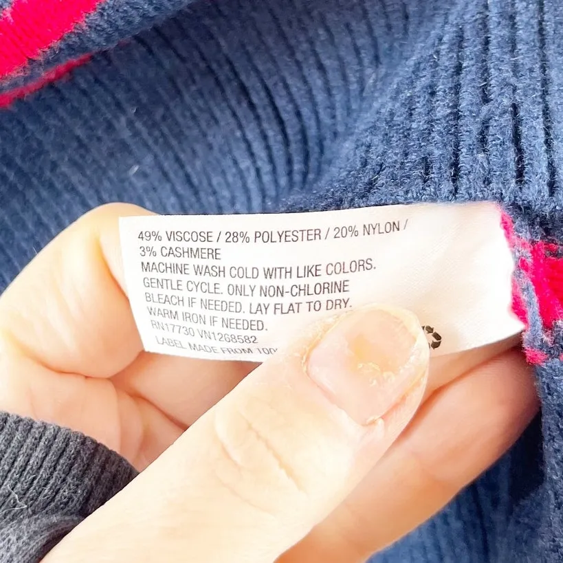 La Ligne x Target Striped Crew Neck Pullover Sweater Navy Blue Red Medium - Image 6