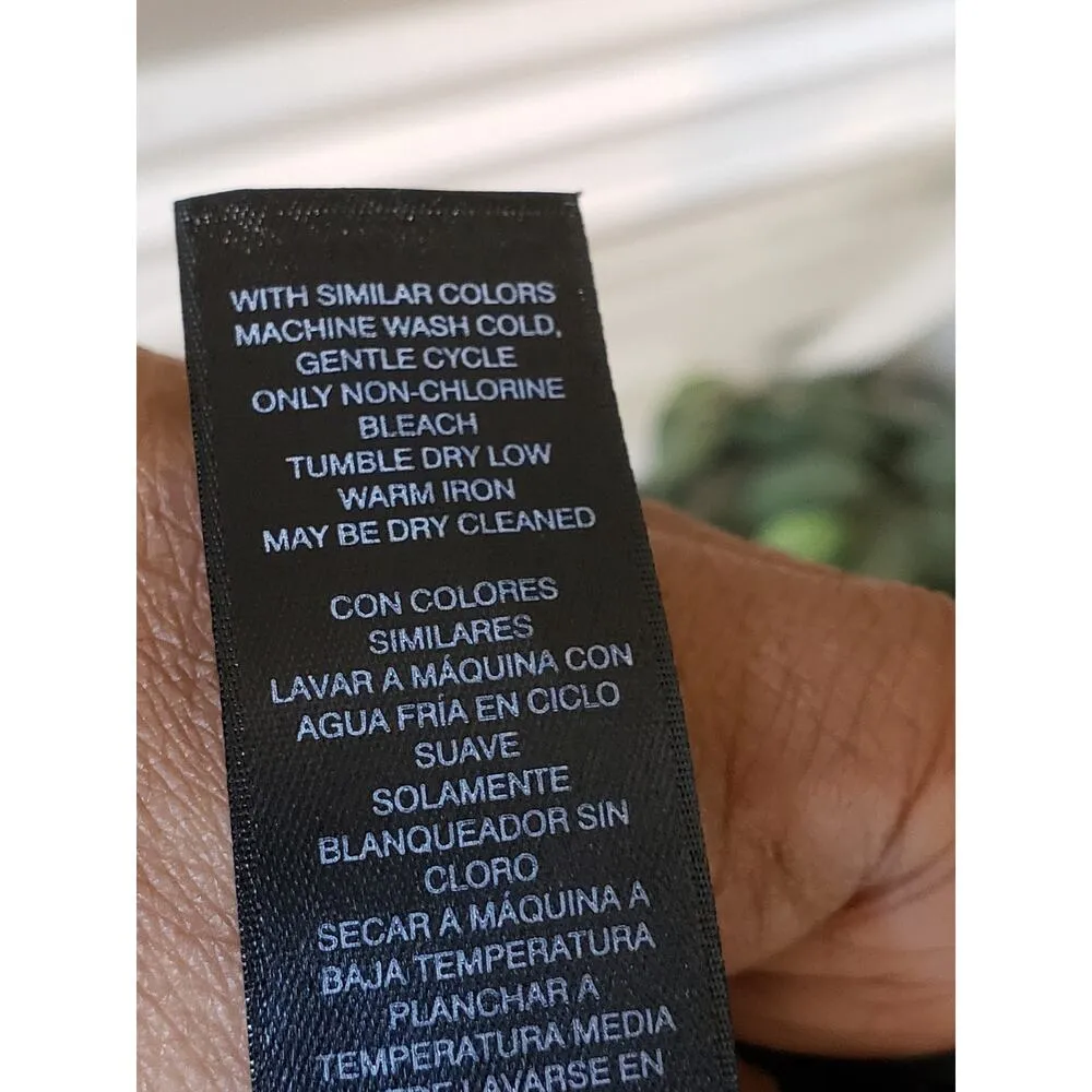 White House Black Market Tank Top Women Small Black White Floral Ruffle Tie Neck - Image 7