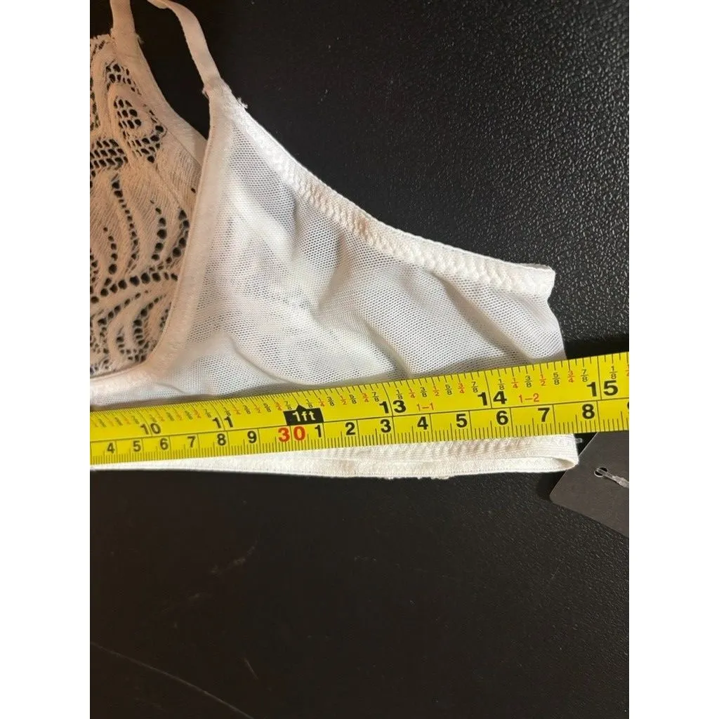 NWT NATORI MESH & LACE GARTER BELT 757023 WHITE M "FEATHERS" Size M - Image 9