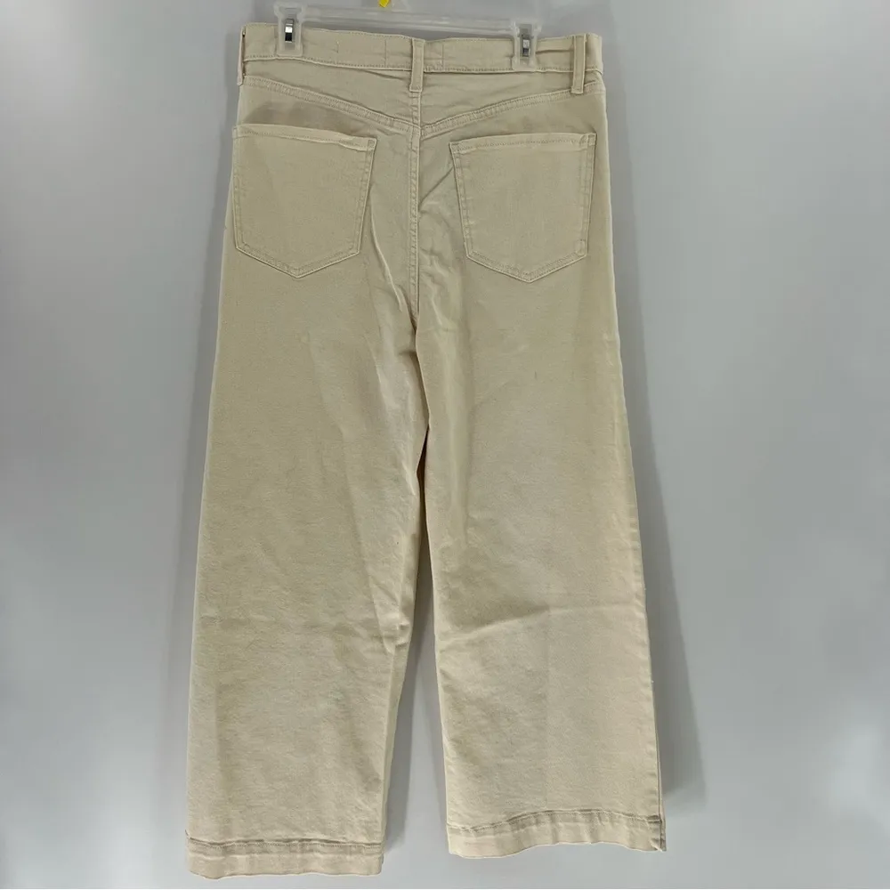 Sam Edelman Codie high rise wide leg jeans cream size 10 button fly NWT - Image 3