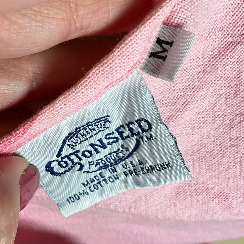 Vintage palm tree print cotton‎ tank top medium Pink - Image 3