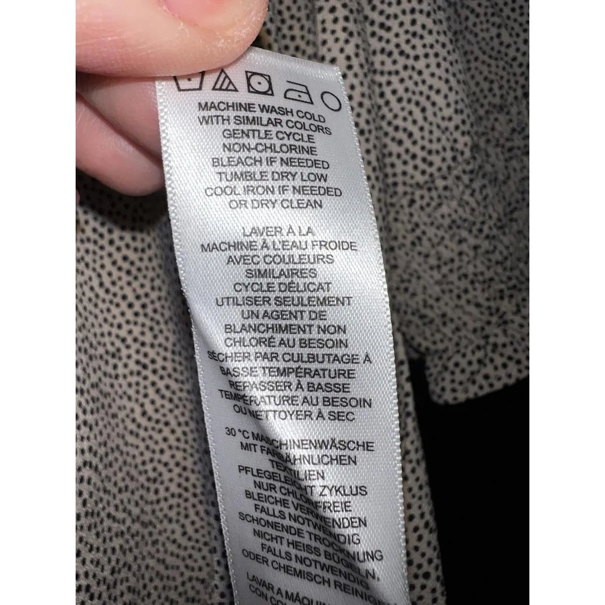 Adrianna Papell Black White Dot Smocked Puff Sleeve Tie Neck Blouse Women’s M - Image 10