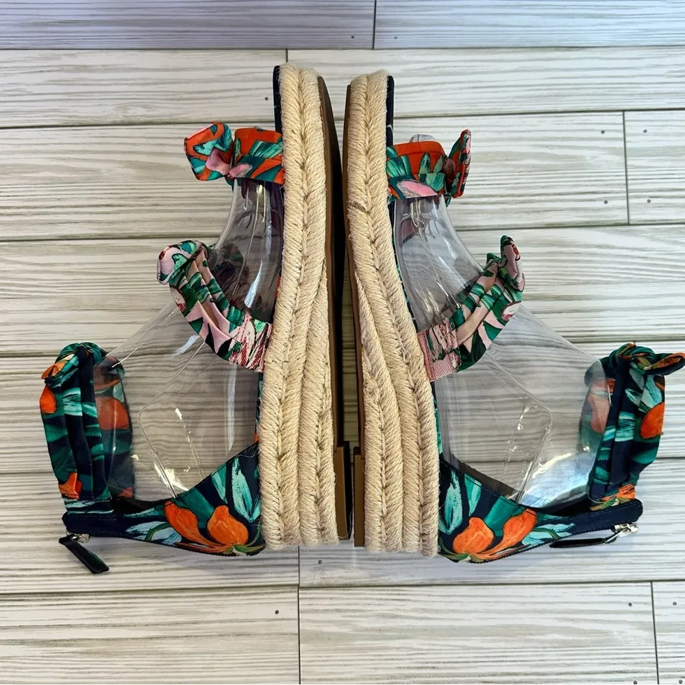 Nine West Espadrille Wedge Allegro Tropical Floral Sandals Size 8 - Image 8