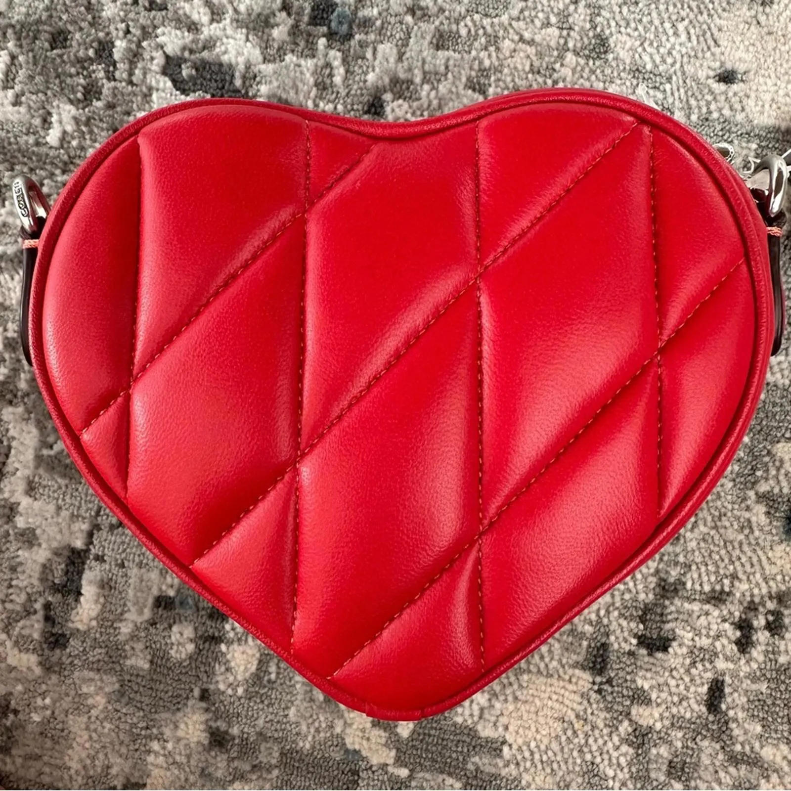 Coach Heart 14 Quilted Pillow Crossbody Bag Sport Red - Image 4