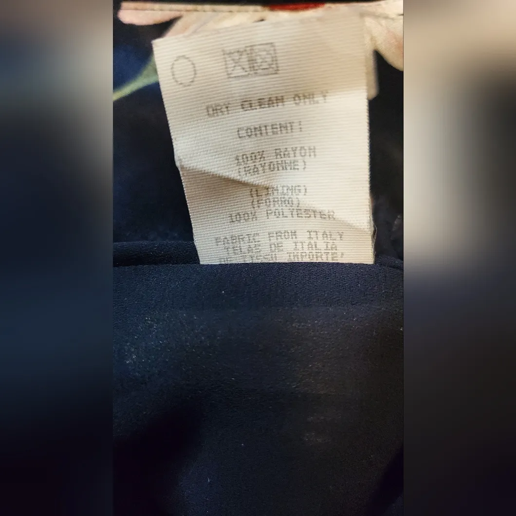 Dorothy Schoele Elegant Floral Butterfly Women's Blazer Size:6 Blue - Image 10