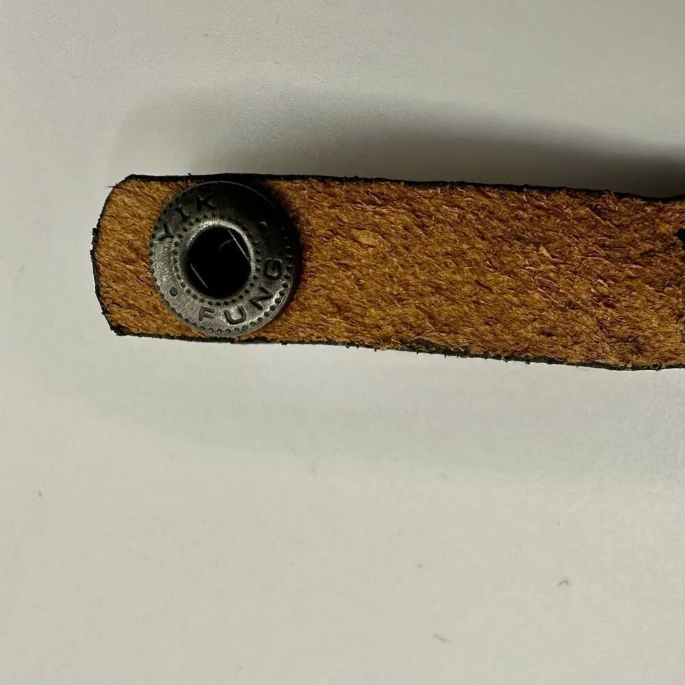 Brown leather and blue wrap bracelet - Image 3