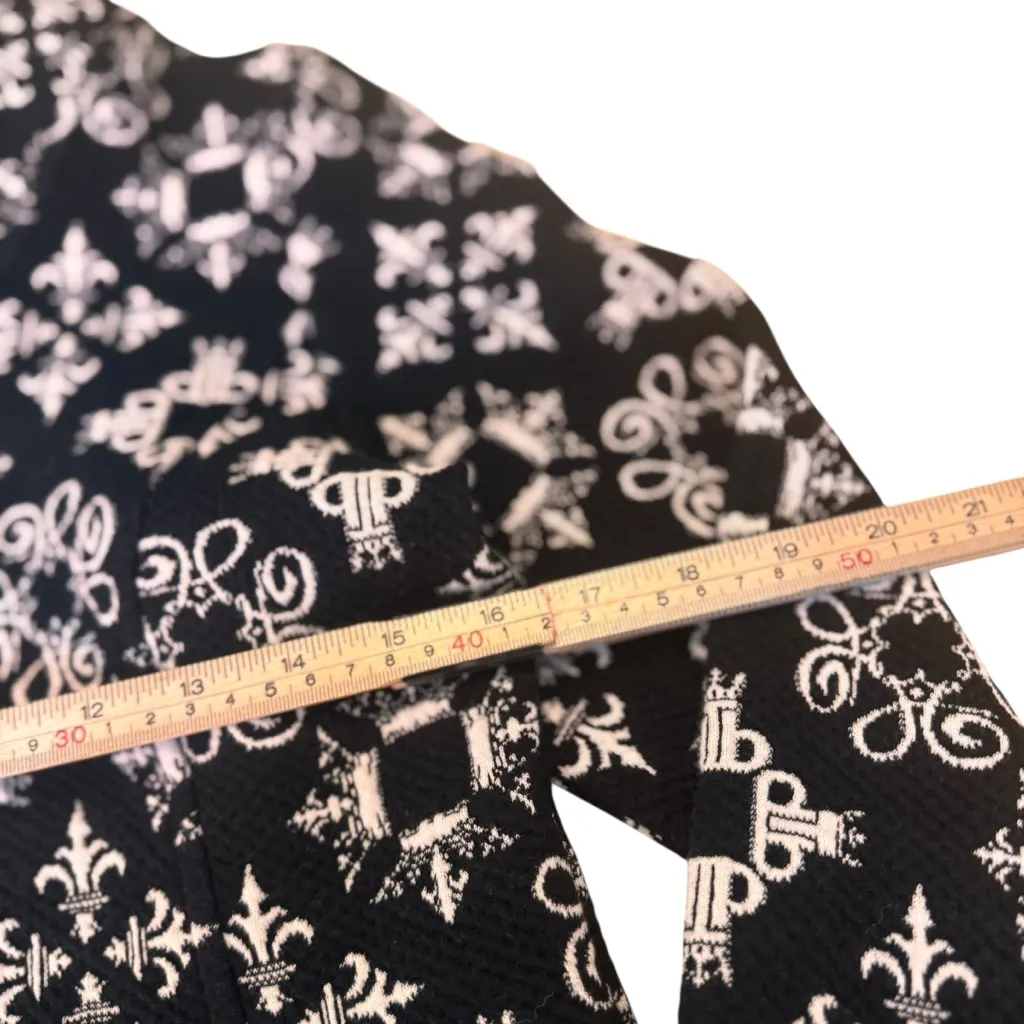 Tonia DeBellis Black White Textured Zip Jacket M - Image 9