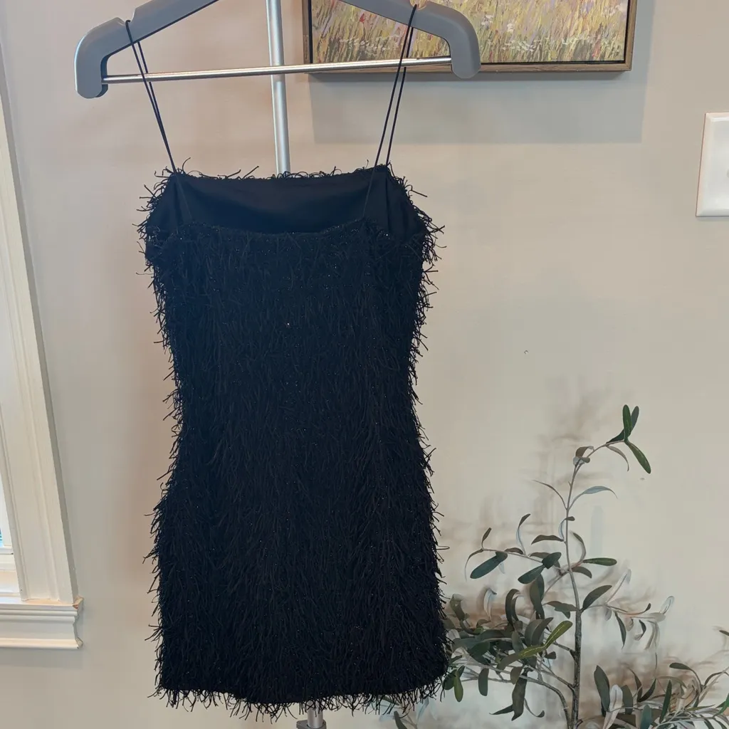 Etophie Studios Chic Fun Flirty Textured black Mini Dress - Image 3