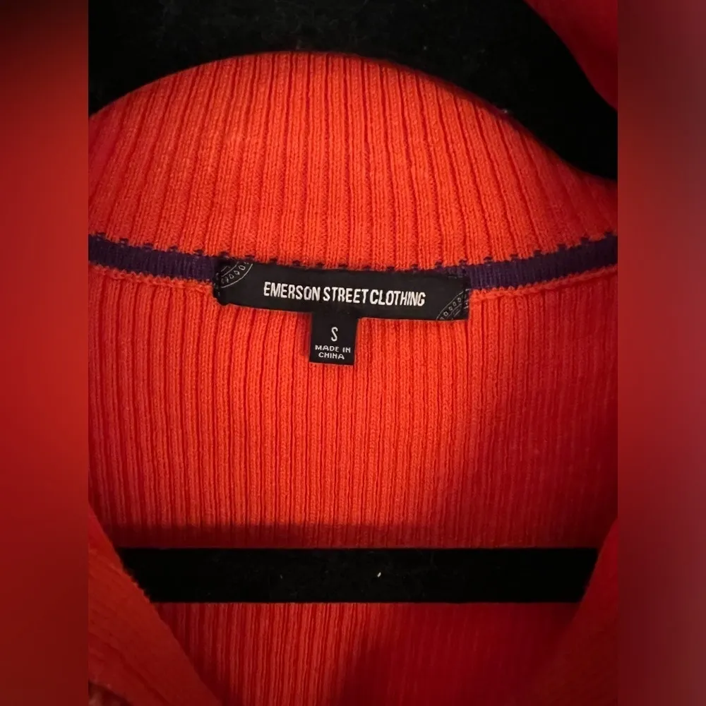 EMERSON STREET S Ribbed Embroidered CLEMSON TIGERS Tailgate Sweater Pullover Orange - Image 6