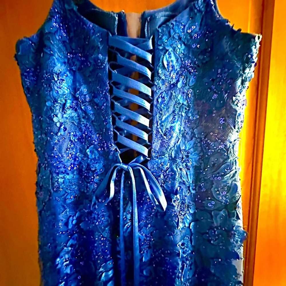 EUC Pixie Prom Dress; Royal Blue Size 8 MSRP $550 - Image 6