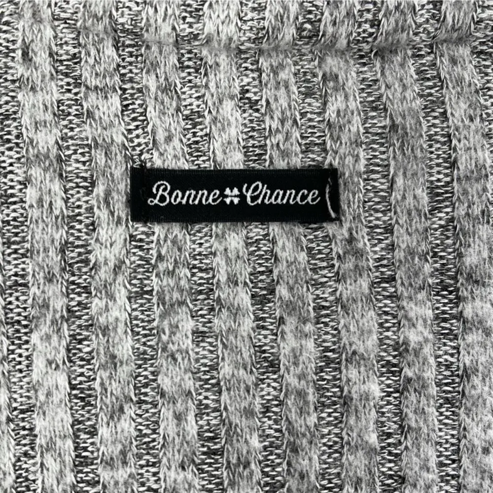 Lucky Brand Heather Grey Bonne Chance Hi-Low Ribbed Mock Cowl Neck Sweater - Image 3