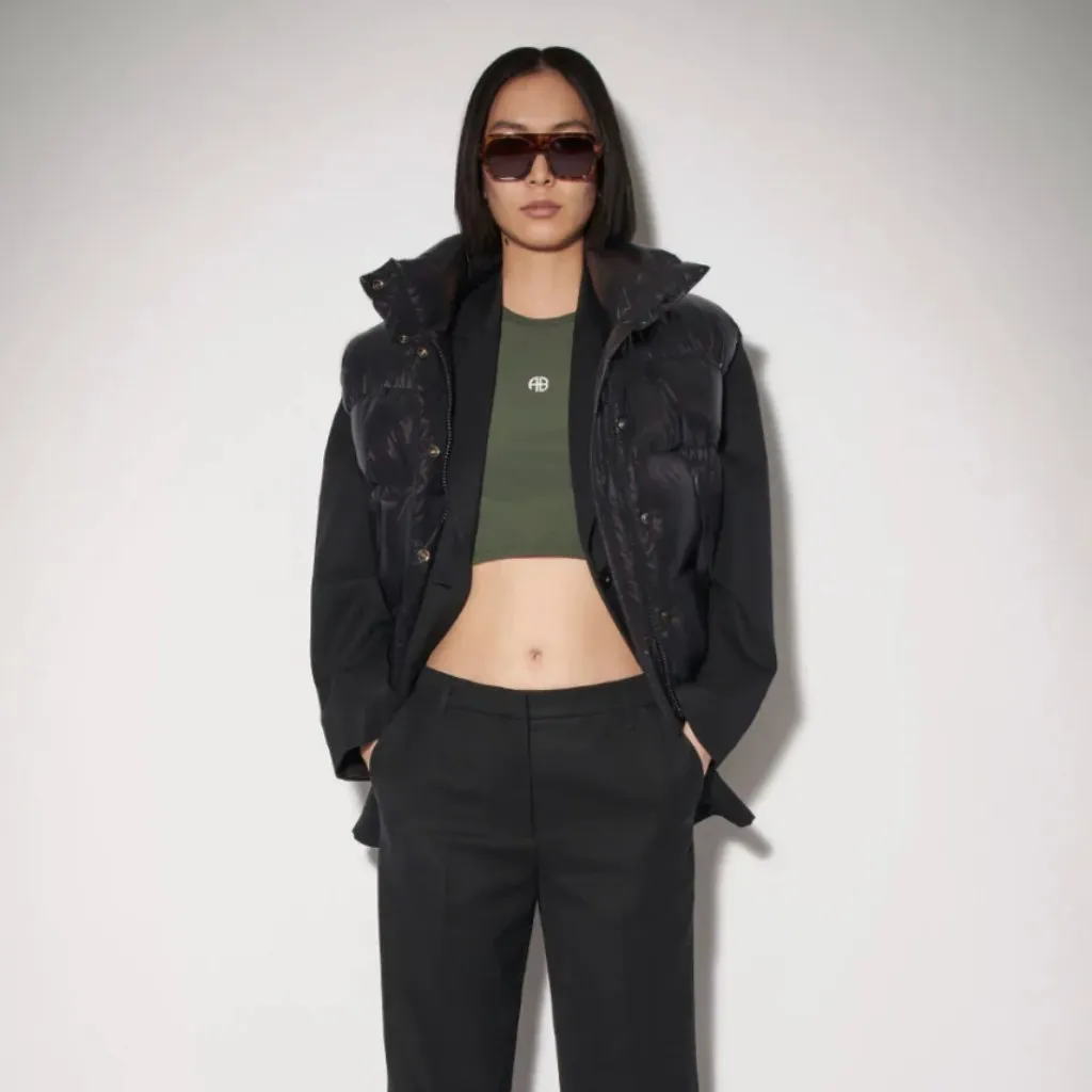 ANINE BING Sport Brett High Neck Activewear Tank Dark Olive Size M - Image 8