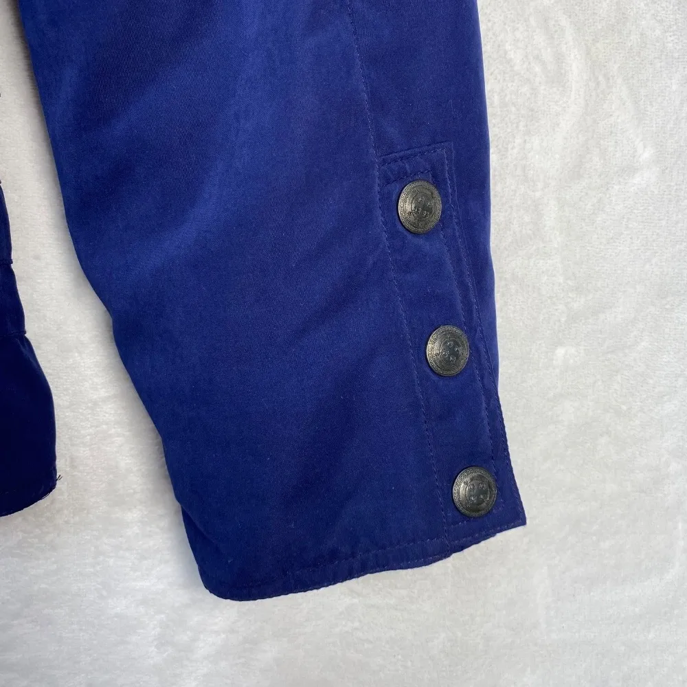 Vintage Nils Skiwear Jacket Faux Fur Collar Belted Padded Winter Coat Sz 10 flaw Blue - Image 13