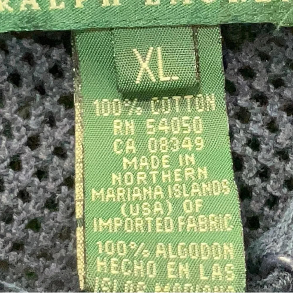 LAUREN Ralph Lauren LRL Dark Navy Blue Mesh Crochet Hoodie Women’s Size XL - Image 5