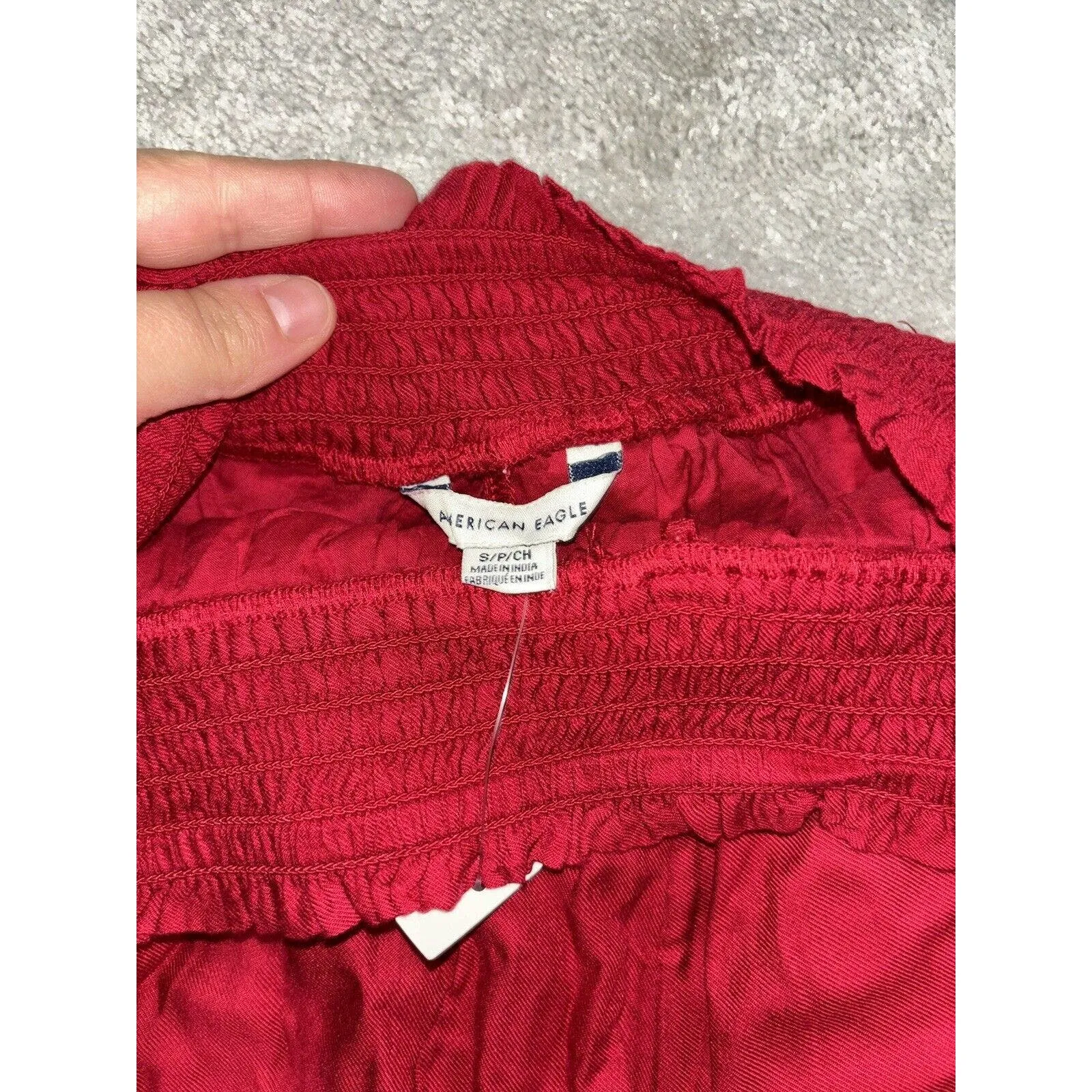 American Eagle Red Eyelet Trim Shorts SZ S NWT‎ - Image 5