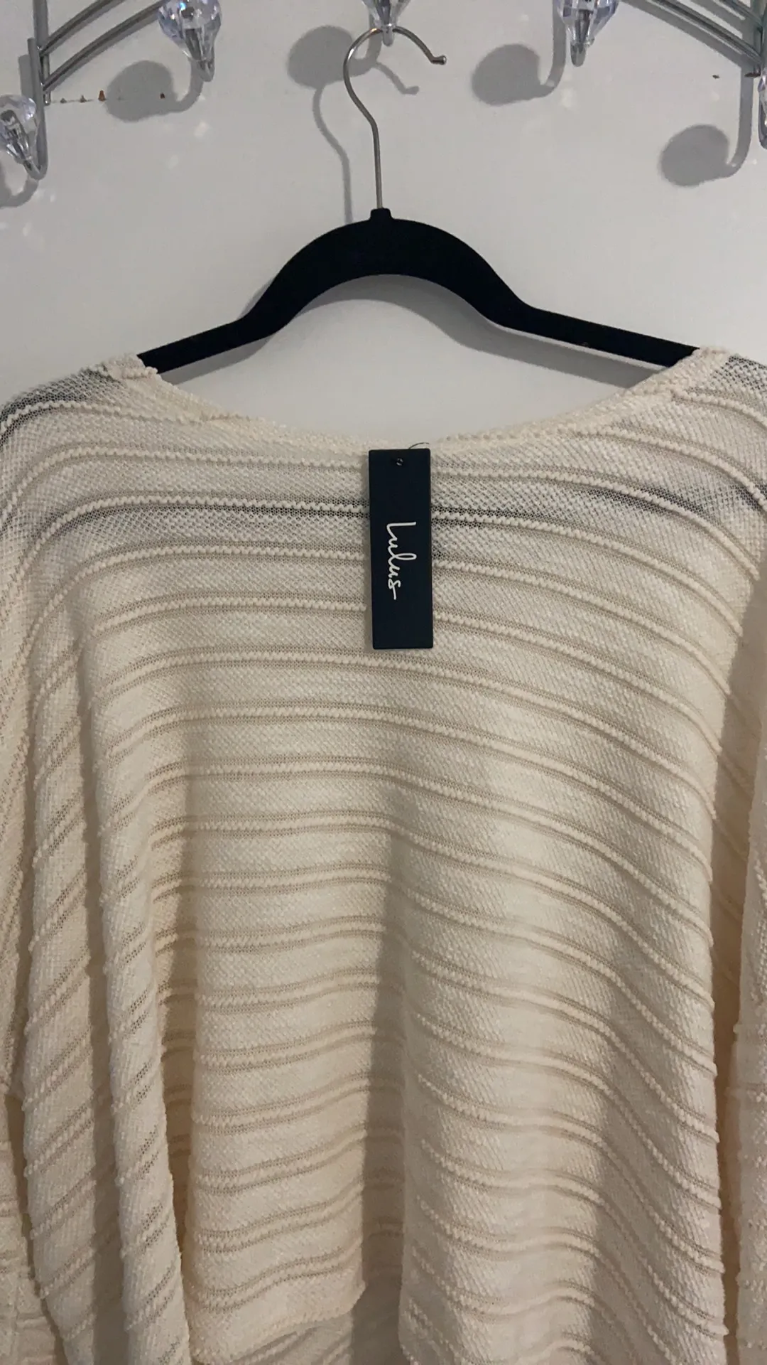 Cozy Ivory Striped Knit Sweater Top - Image 6