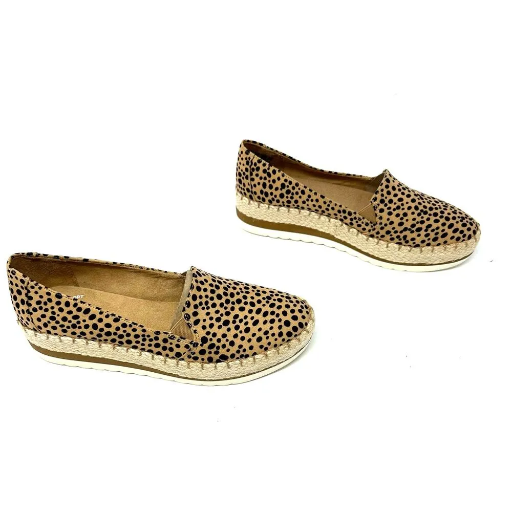 Dr. Scholls Size 8.5 Flats Brown Slip On Sneaker Thick Sole Comfort Animal Print - Image 3