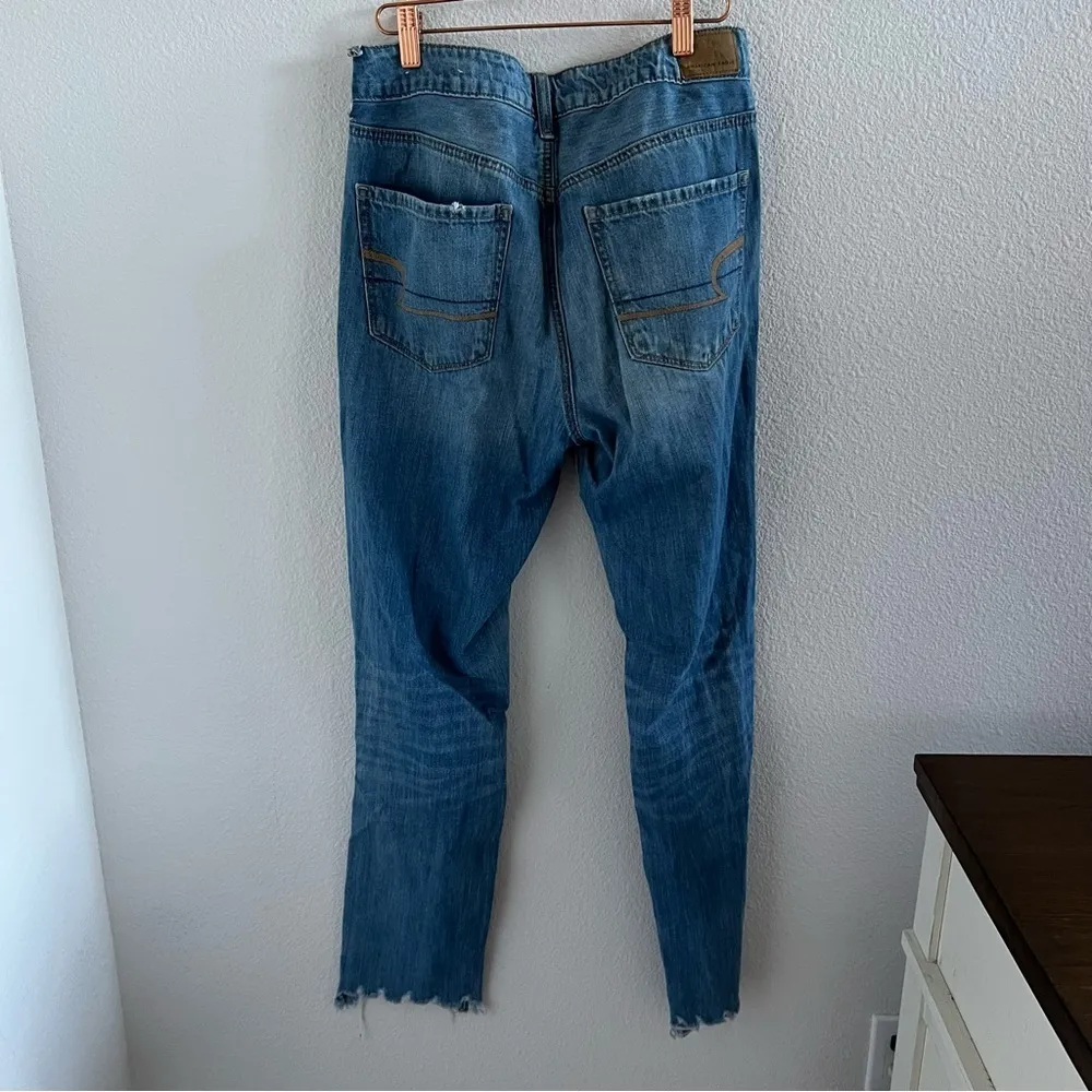 American Eagle Hi-Rise Tom Girl Super Distressed Extra Long 6 XLong - Image 3