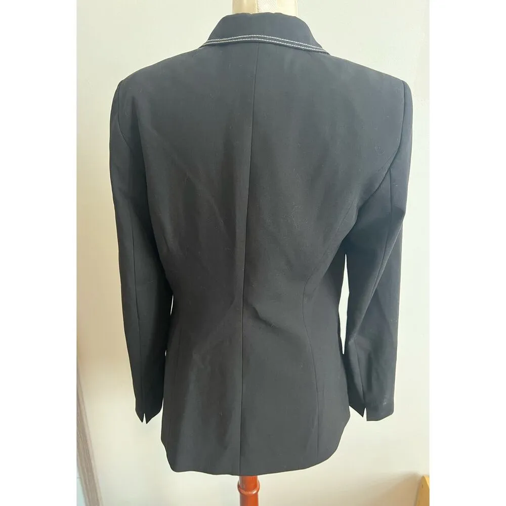Calvin Klein Single Button Classic Black Blazer Size 6 - Image 5