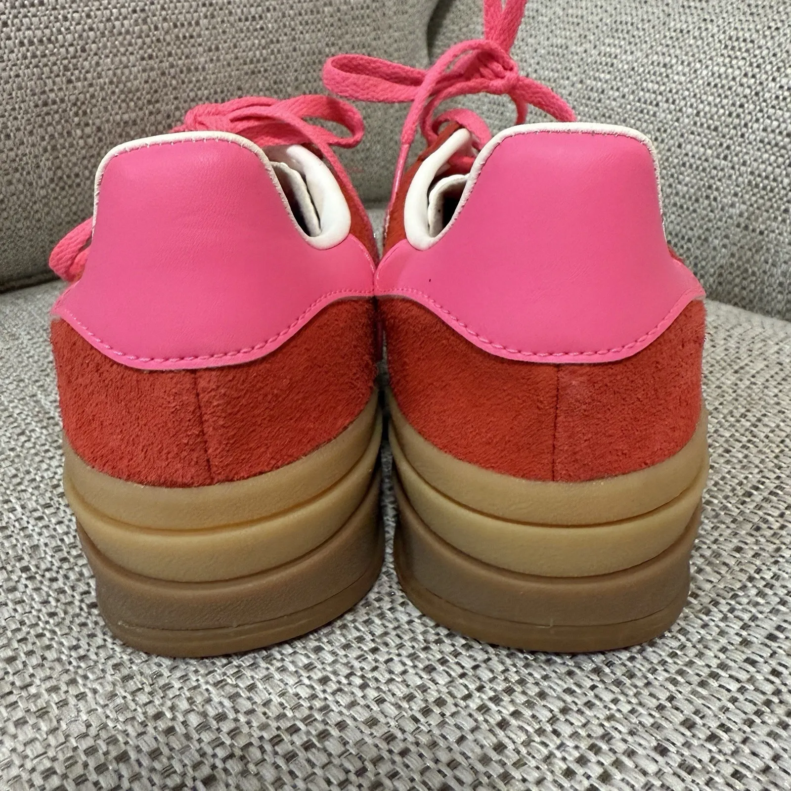 adidas Originals Gazelle Bold platform sneakers in red and pink size 5 - Image 6