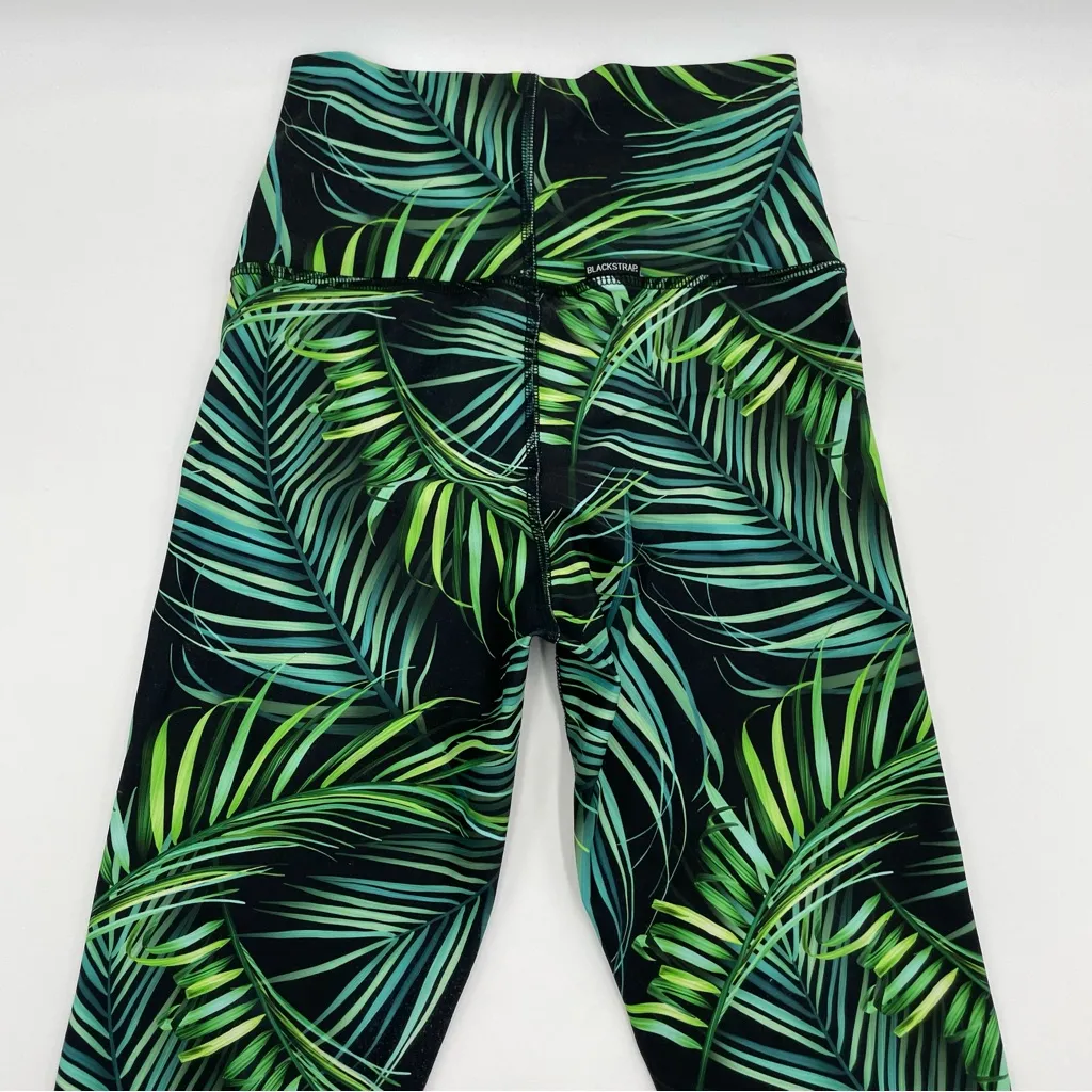 BlackStrap Workout Set Legging Top Long Sleeve Women‎ Black Tropical Palm Small - Image 17