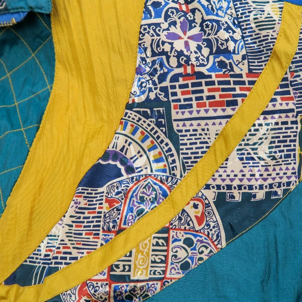 Vintage 80s RE Sport Geometric Windbreaker Bomber Jacket Size M - Image 7