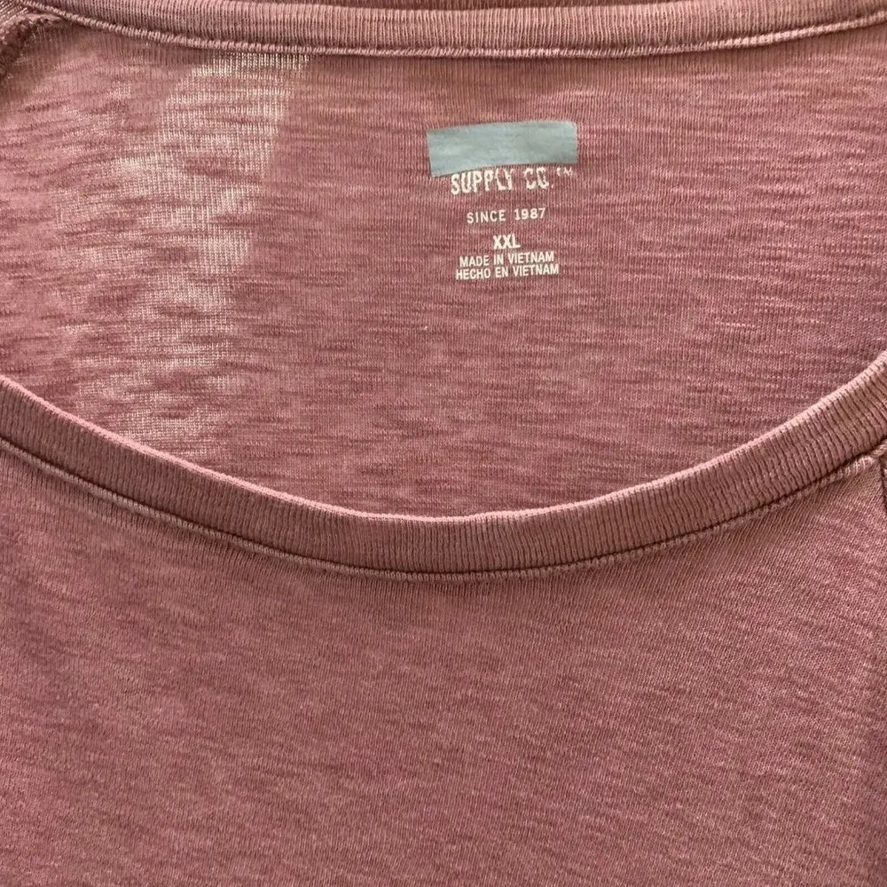 Mossimo Supply Co Womens Red Burnout Tunic Top Cotton Blend Blouse - Image 3