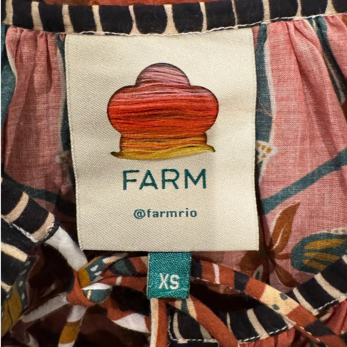 Farm Rio Riad Botanical Blouse Size XS - Image 10