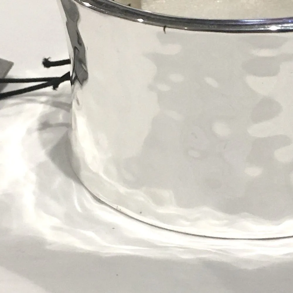 Soho RLM  Hammered Silver Hinged Wide Bangle - Image 9