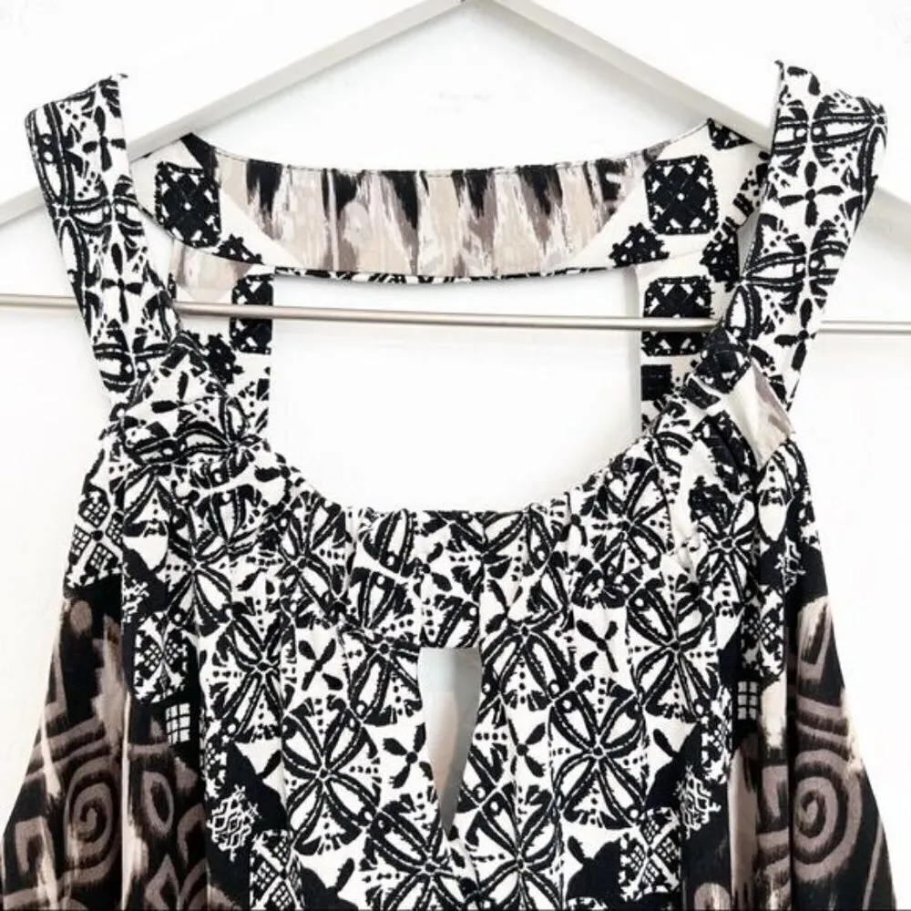 Soma Cutout Maxi Lounge Dress in Brown Black Comfy Casual Stretch Summer‎ Beachy - Image 4