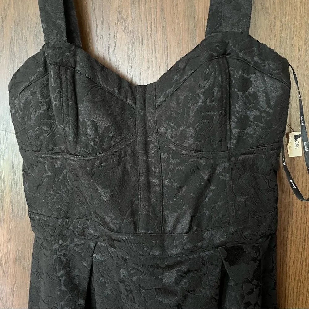 Bardot  Brocade Tulip Mini Black Dress - Image 6