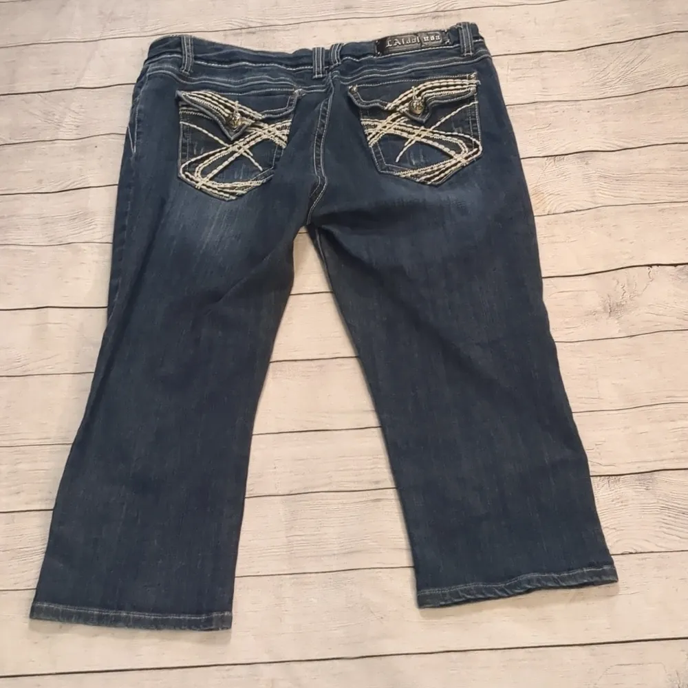 LA Idol cropped jeans size 15 Blue - Image 2