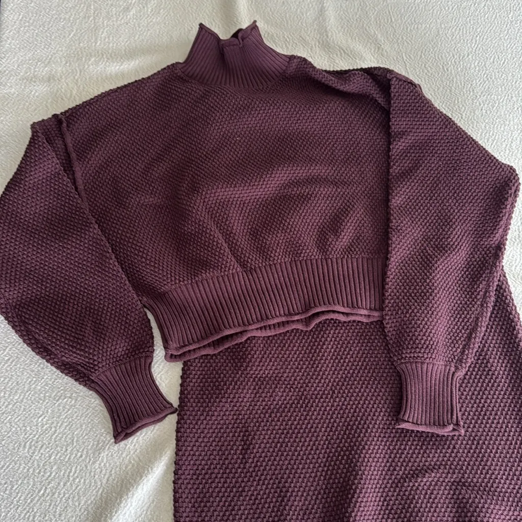 Free people Hailee Sweater Shirt/Skirt Set, Size Small,$128 - Image 8