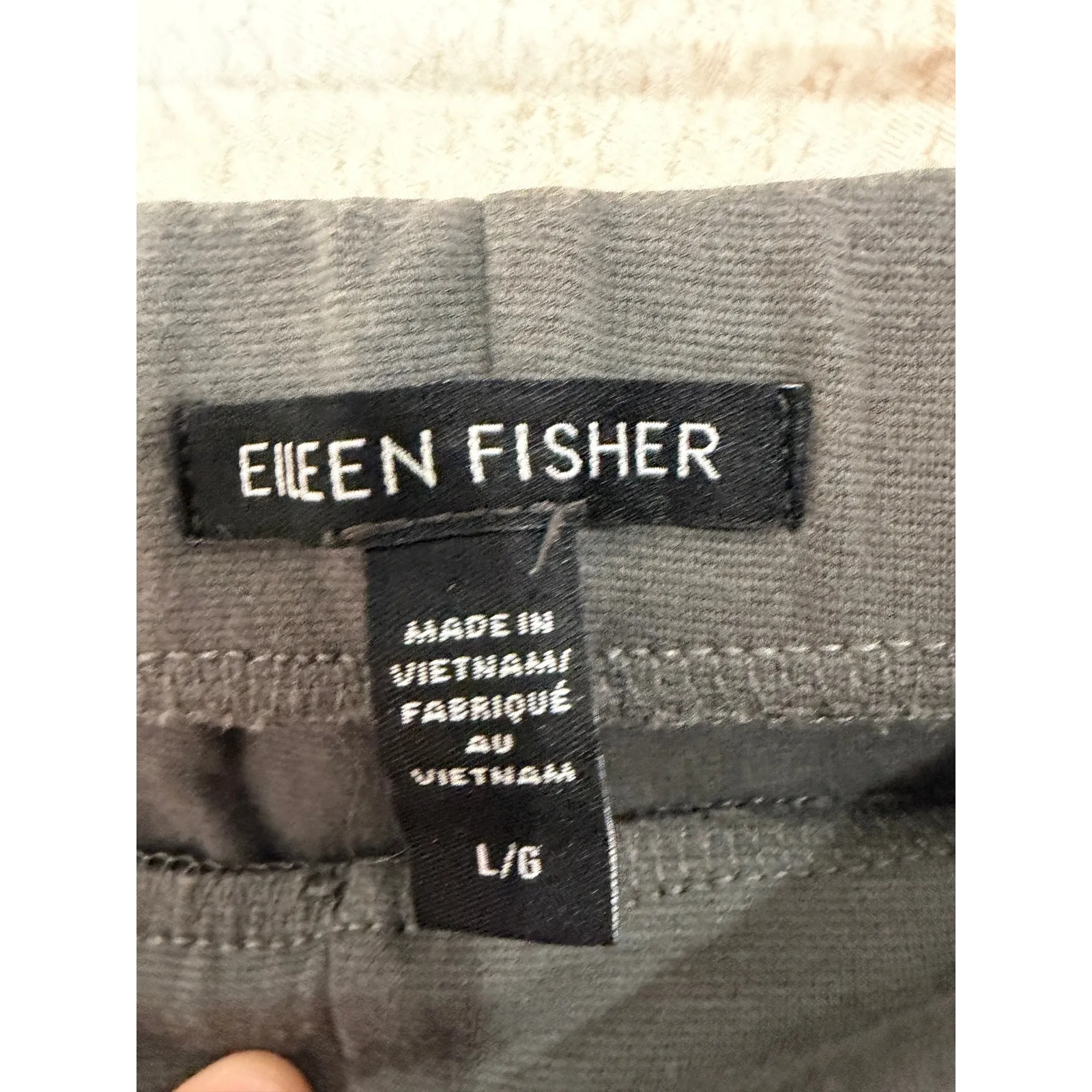 Eileen Fisher Gray Wide Leg Cropped Pants Size L Career Casual Normcore Basics - Image 2